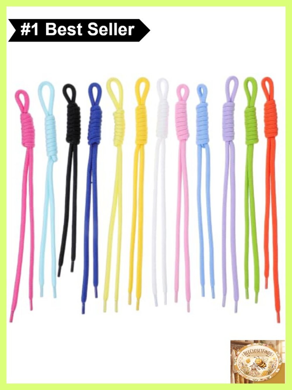 Braided Paracord Keychain Set 12 Pack Nylon Bag Charms
